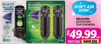 Nicorette Quickmist Duo Varieties
