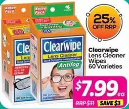 Your Discount Chemist Clearwipe Lens Cleaner Wipes 60 Varieties offer