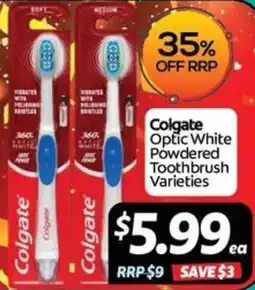 Your Discount Chemist Colgate Optic White Powdered Toothbrush Varieties offer