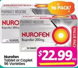 Your Discount Chemist Nurofen Tablet or Caplet 96 Varieties offer