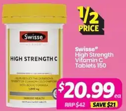 Your Discount Chemist Swisse High Strength Vitamin C Tablets offer