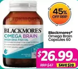 Your Discount Chemist Blackmores Omega Brain Capsules 60 offer