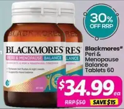 Your Discount Chemist Blackmores Peri & Menopause Balance Tablets offer