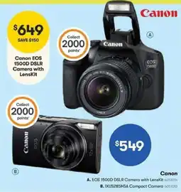 BIG W Canon EOS 1500D DSLR Camera with LensKit offer