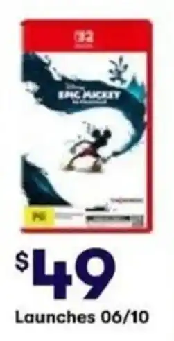 BIG W Disney Epic Mickey offer