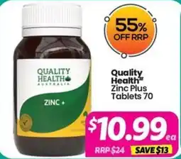 Your Discount Chemist Quality Health Zinc Plus Tablets offer