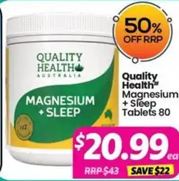 Your Discount Chemist Quality Health Magnesium + Sleep Tablets offer