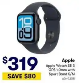 BIG W Apple Apple Watch SE 3 GPS 40mm with Sport Band S/M offer