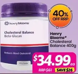Your Discount Chemist Henry Blooms Cholesterol Balance Beta-Glucan offer
