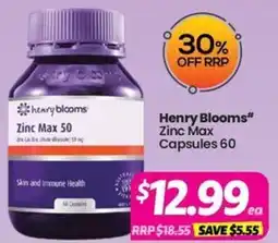 Your Discount Chemist Henry Blooms Zinc Max 50 offer