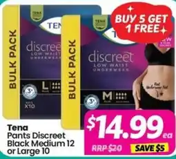Your Discount Chemist Tena Pants Discreet Black Medium or Large offer