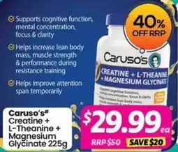 Your Discount Chemist Caruso's Creatine + L-Theanine + Magnesium Glycinate offer