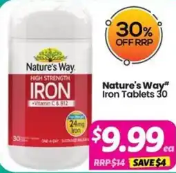 Your Discount Chemist Nature's Way Iron Tablets offer
