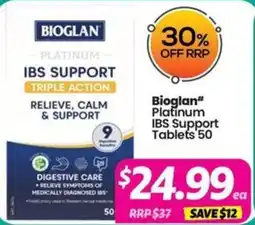 Your Discount Chemist Bioglan Platinum IBS Support Tablets offer