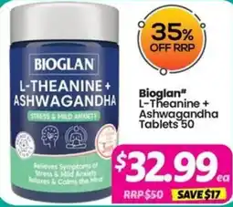 Your Discount Chemist Bioglan L-Theanine + Ashwagandha Tablets offer