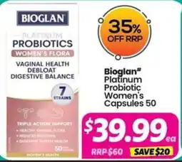 Your Discount Chemist Bioglan Platinum Probiotic Women's Capsules offer