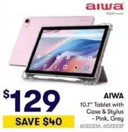 BIG W Aiwa 10.1" Tablet with Case & Stylus - Pink, Grey offer