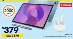 BIG W Lenovo 11" Tablet + Headphones Bundle offer