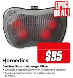The Good Guys Homedics Cordless Shiatsu Massage Pillow offer