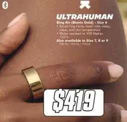 The Good Guys UltraHuman Ring Air (Bionic Gold) offer