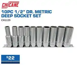 Burson Auto Parts Chicane 10pc 1/2" Dr. Metric Deep Socket Set offer