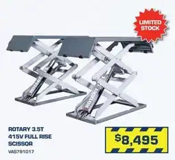 Burson Auto Parts Rotary 3.5T 415V Full Rise Scissor offer