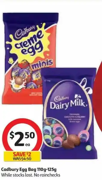 Coles Cadbury Egg Bag 110-125g offer