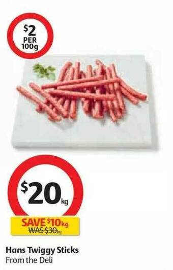 Coles Hans Twiggy Sticks offer