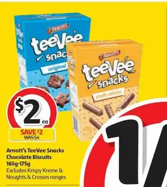 Coles Arnott's TeeVee Snacks Chocolate Biscuits 165g-175g offer