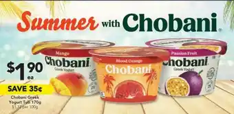 Drakes Chobani Greek Yogurt Tub 170g offer