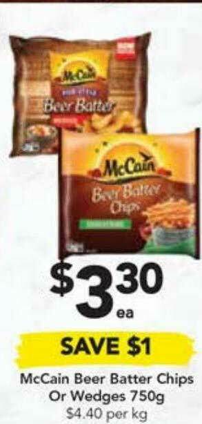 Drakes McCain Beer Batter Chips Or Wedges 750g offer