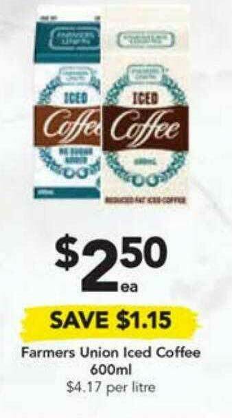 Drakes Farmers Union Iced Coffee 600ml offer