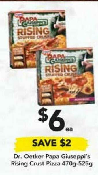 Drakes Dr. Oetker Papa Giuseppi's Rising Crust Pizza 470g-525g offer