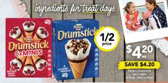 Drakes Peters Drumstick Ice Cream 4 Pack - Mini 6 Pack offer