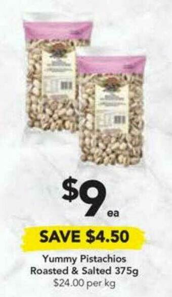 Drakes Yummy Pistachios Roasted & Salted 375g offer