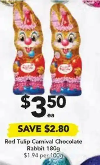 Drakes Red Tulip Carnival Chocolate Rabbit 180g offer