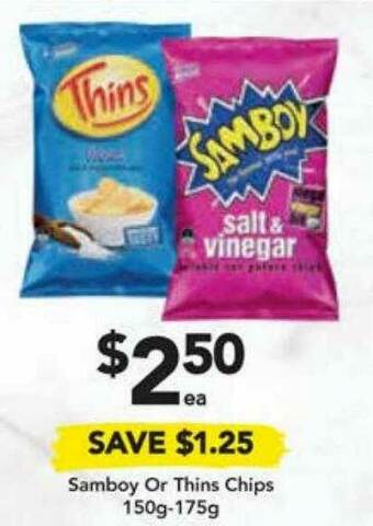 Drakes Samboy Or Thins Chips 150g-175g offer