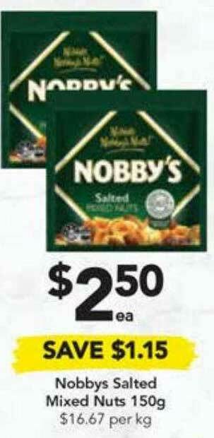 Drakes Nobbys Salted Mixed Nuts 150g offer