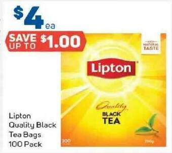 Foodland Lipton Quality Black Tea Bags 100 Pack offer