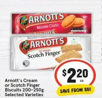 IGA Arnotts Cream Or Scotch Finger Biscuits offer