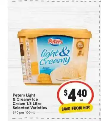 IGA Peters Light & Creamy Ice Cream offer