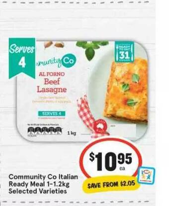 IGA Community Co Italian Ready Meal offer