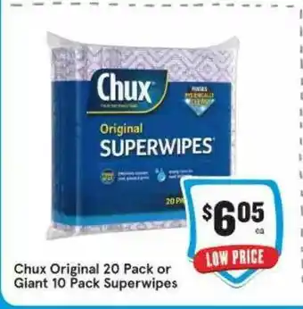 IGA Chux Original Or Giant Superwipes offer