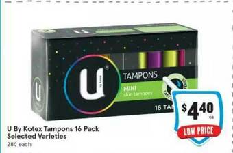 IGA U By Kotex Tampons offer