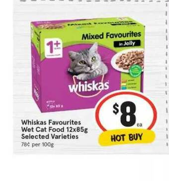 IGA Whiskas Favourites Wet Cat Food offer