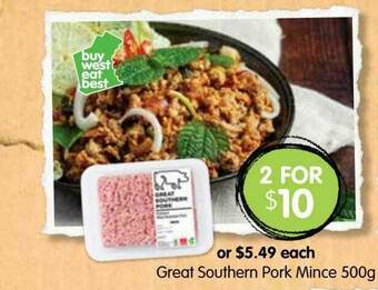 Spudshed Great Southern Pork Mince 500g offer