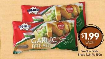 Spudshed Tru-Blue Garlic Bread Twin Pk 450g offer