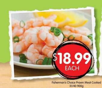 Fisherman's Choice Prawn Meat Cooked 31-40 900g