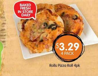 Spudshed Rolls Pizza Roll 4pk offer
