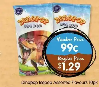 Spudshed Dinopop Icepop Assorted Flavours 10pk offer
